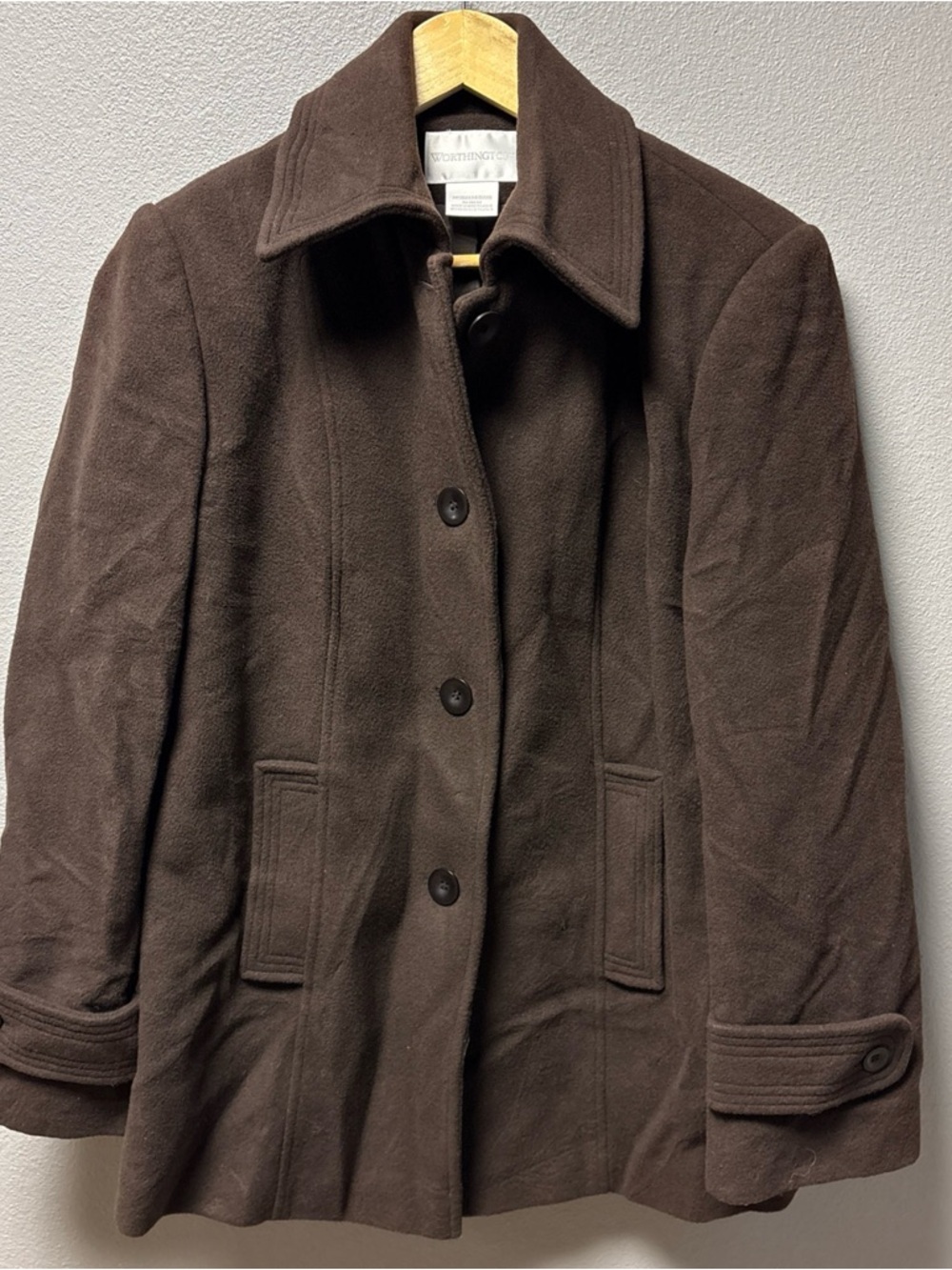 Women’s Worthington Brown Medium Wool Blend Coat Jacket